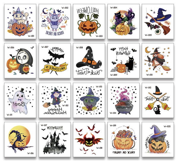 Cartoon Halloween Tattoos W556