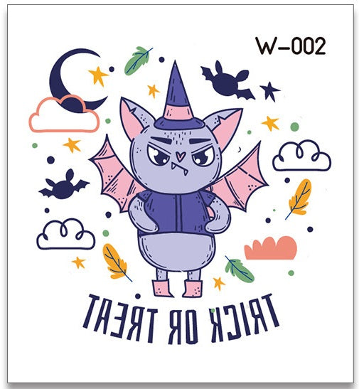 Cartoon Halloween Tattoos W556