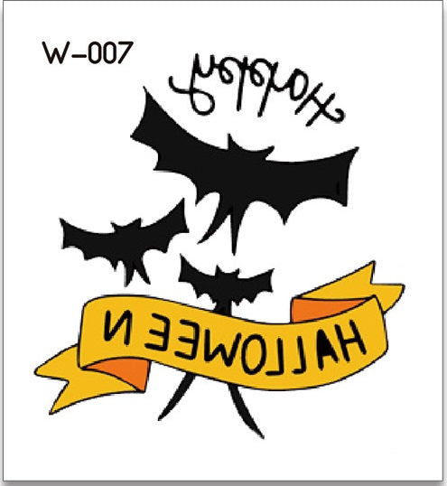 Cartoon Halloween Tattoos W556