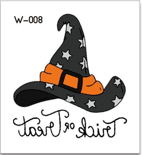 Cartoon Halloween Tattoos W556