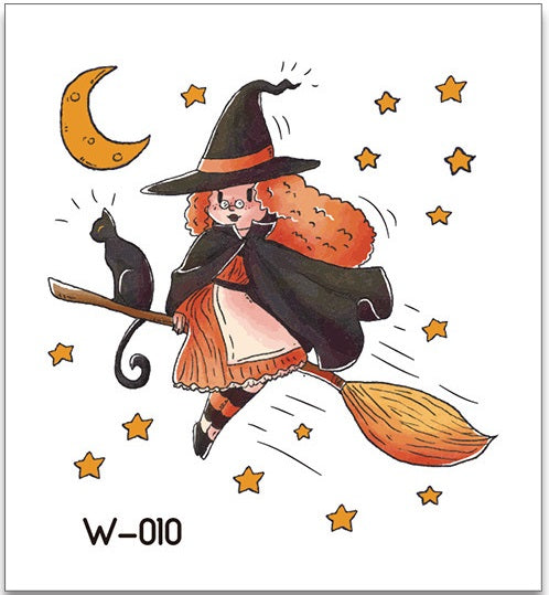 Cartoon Halloween Tattoos W556