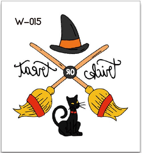 Cartoon Halloween Tattoos W556