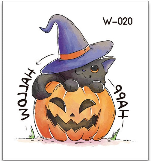 Cartoon Halloween Tattoos W556