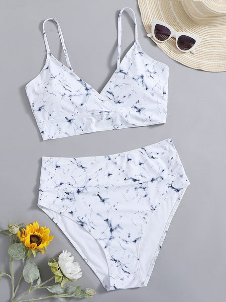 Plus Size High Waist Two Piece Bikini Set