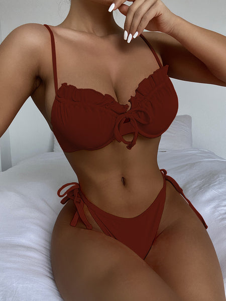 Pull String Two Piece Swimsuit