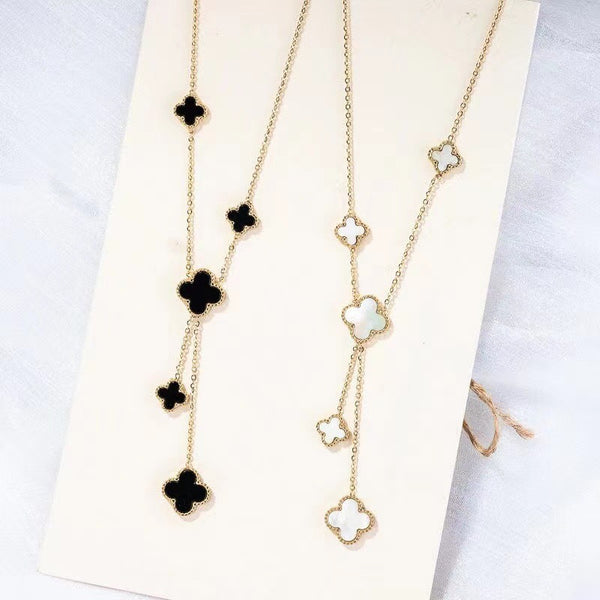 Four Leaf Clover Double Sided Necklace