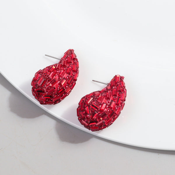 Full Diamond Water Drop Earrings