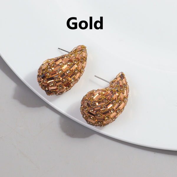 Full Diamond Water Drop Earrings