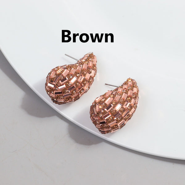 Full Diamond Water Drop Earrings