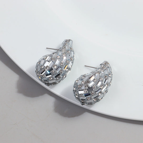 Full Diamond Water Drop Earrings