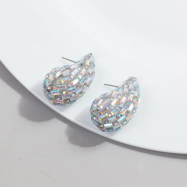 Full Diamond Water Drop Earrings
