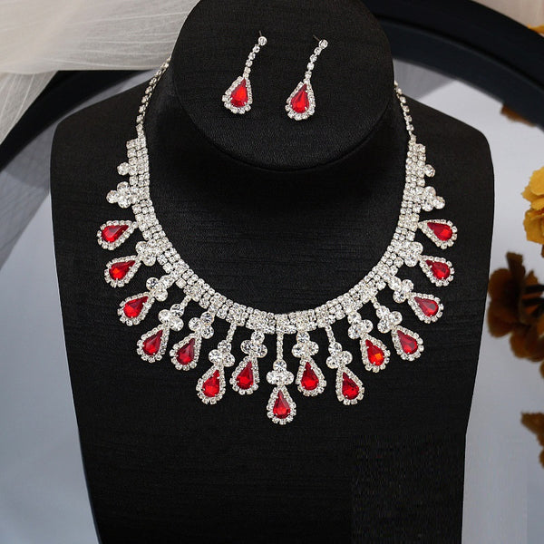 Luxury Diamante Necklace Set 014