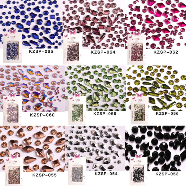 Nail Art Flat Bottom Diamonds Mixed Shapes