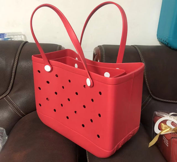 PVC Basket Medium Beach Bag
