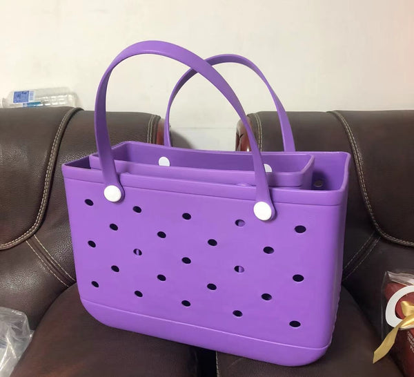 PVC Basket Medium Beach Bag