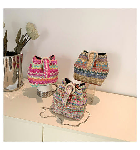 Boho Woven Bucket Bag WJ9024