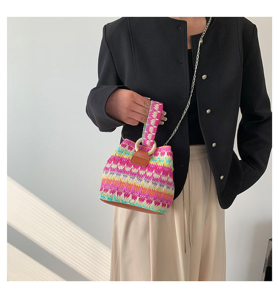 Boho Woven Bucket Bag WJ9024