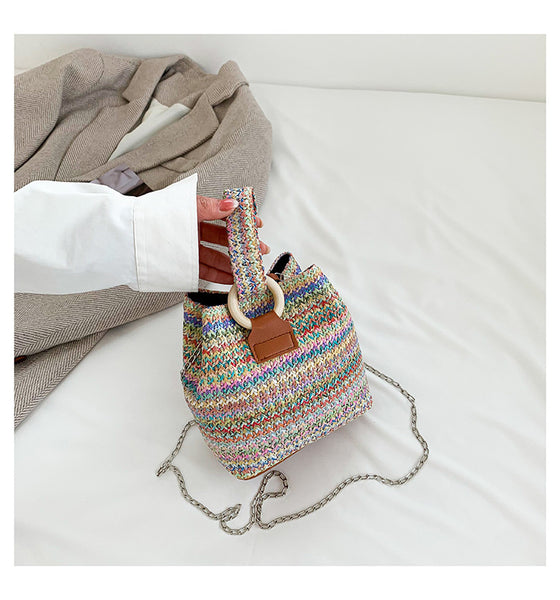 Boho Woven Bucket Bag WJ9024
