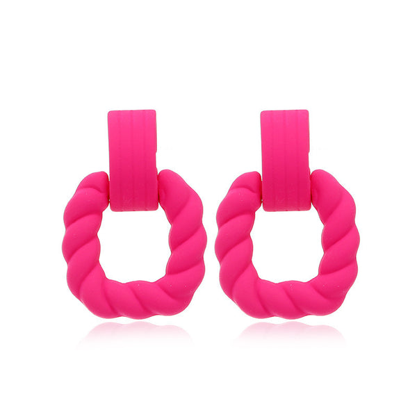 Matte Candy Colored Acrylic Earrings