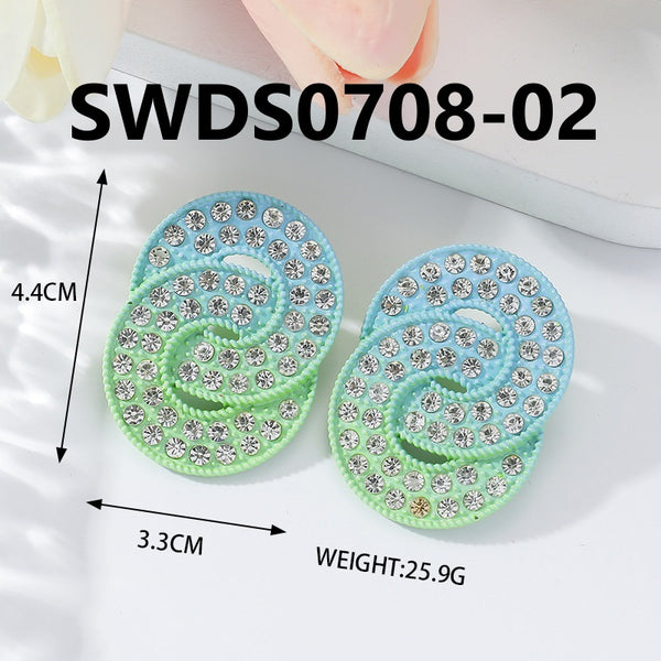 Matte Pink and Green Earrings SWDS0708