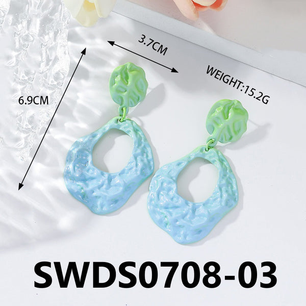 Matte Pink and Green Earrings SWDS0708
