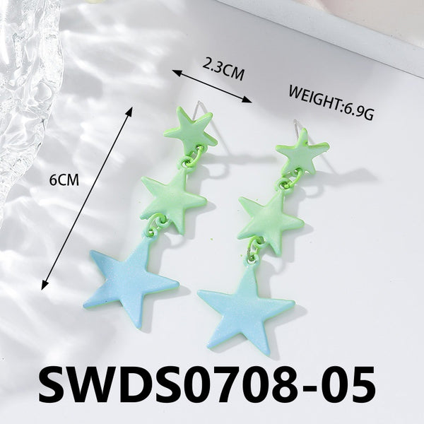 Matte Pink and Green Earrings SWDS0708