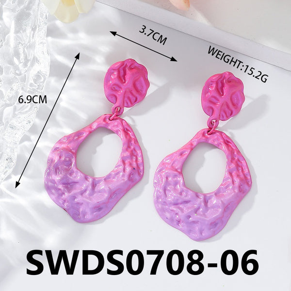 Matte Pink and Green Earrings SWDS0708