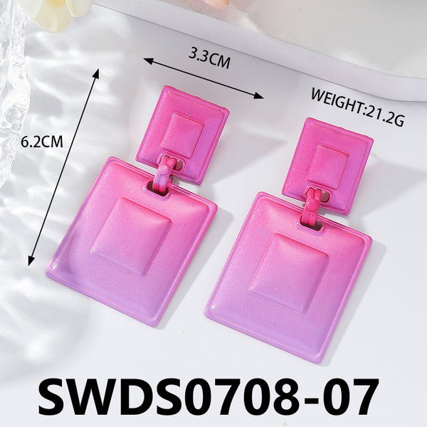 Matte Pink and Green Earrings SWDS0708