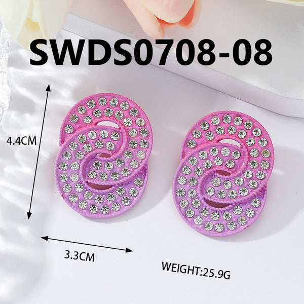 Matte Pink and Green Earrings SWDS0708