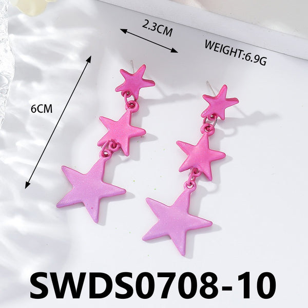 Matte Pink and Green Earrings SWDS0708