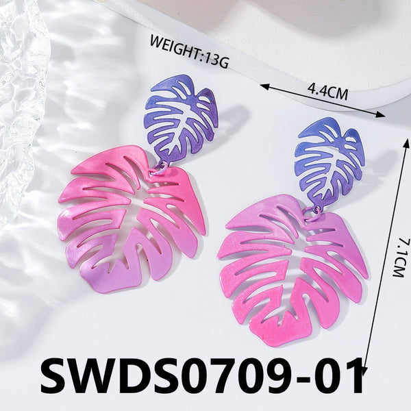 Matte Pink and Green Earrings SWDS0709