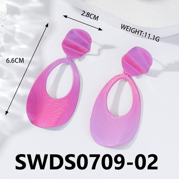 Matte Pink and Green Earrings SWDS0709