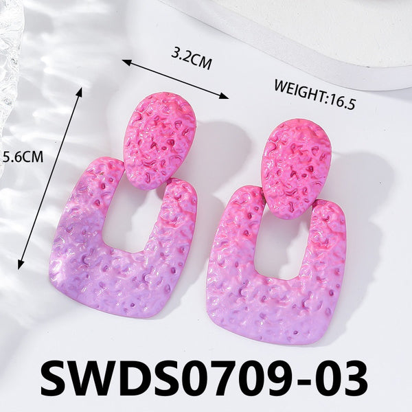 Matte Pink and Green Earrings SWDS0709