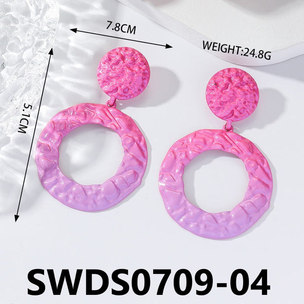 Matte Pink and Green Earrings SWDS0709