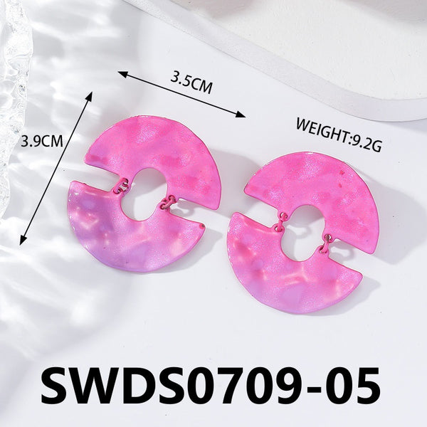 Matte Pink and Green Earrings SWDS0709