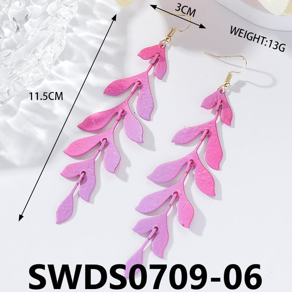 Matte Pink and Green Earrings SWDS0709