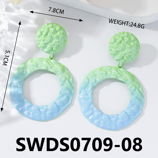 Matte Pink and Green Earrings SWDS0709