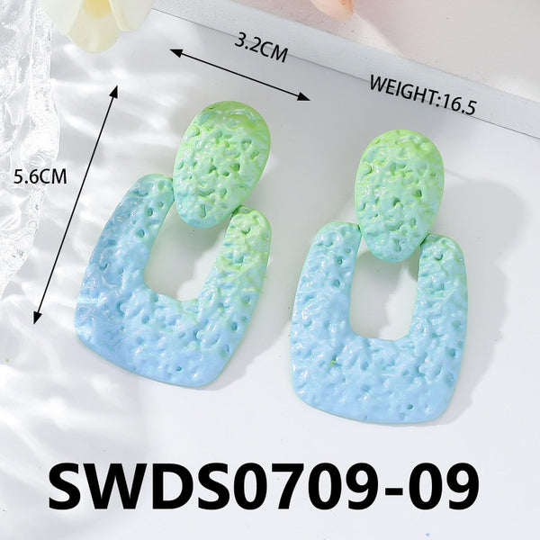 Matte Pink and Green Earrings SWDS0709