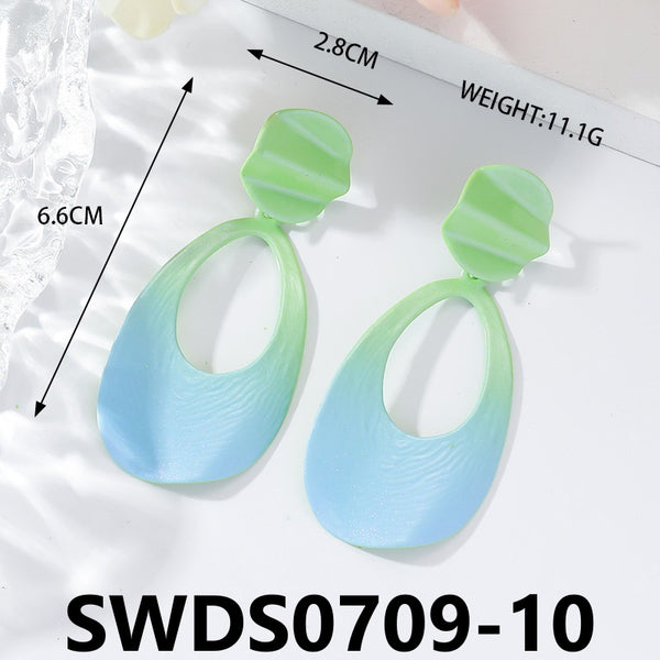 Matte Pink and Green Earrings SWDS0709
