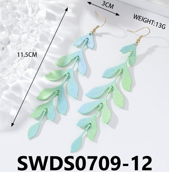 Matte Pink and Green Earrings SWDS0709