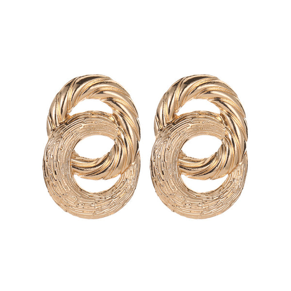 Metal Circle Twist Earrings
