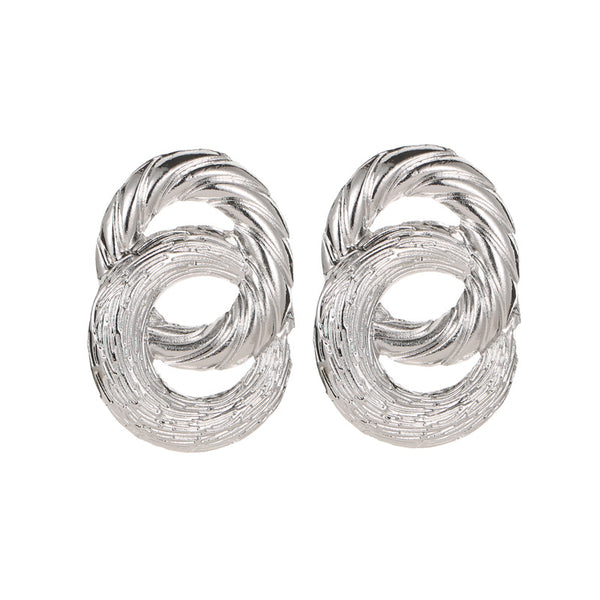 Metal Circle Twist Earrings