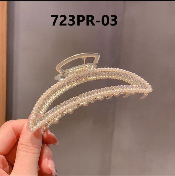 Rhinestones and Pearl Hair Clamps