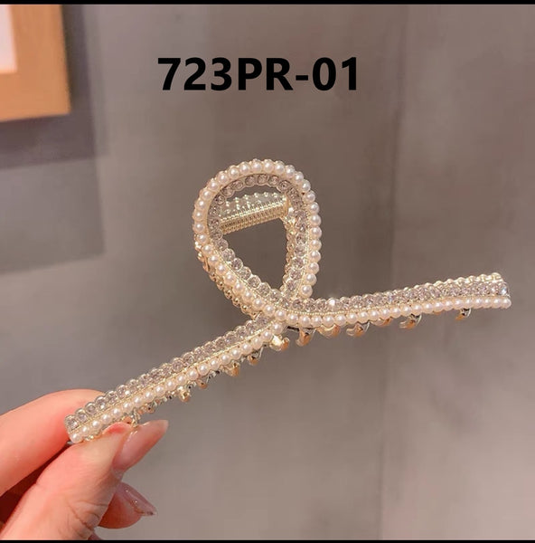 Rhinestones and Pearl Hair Clamps