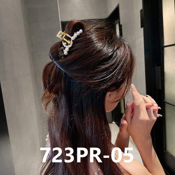 Rhinestones and Pearl Hair Clamps