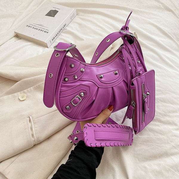 Rivet Motorcycle Shoulder Bag (No Mirror)