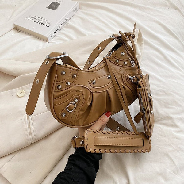 Rivet Motorcycle Shoulder Bag (No Mirror)