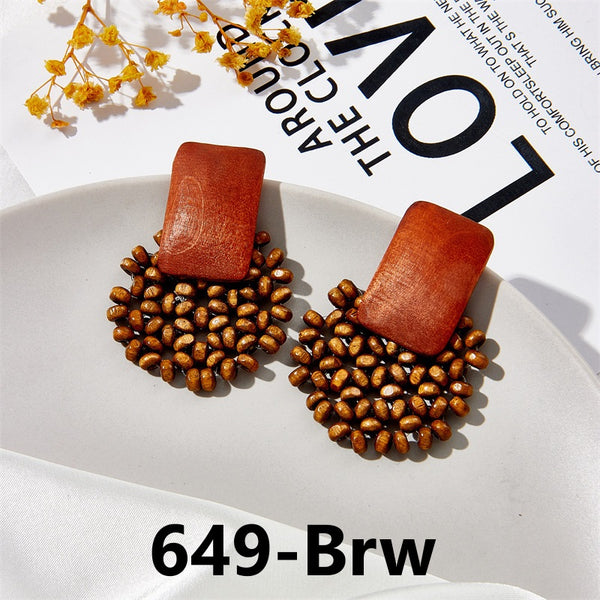 Wooden Geometric Earrings