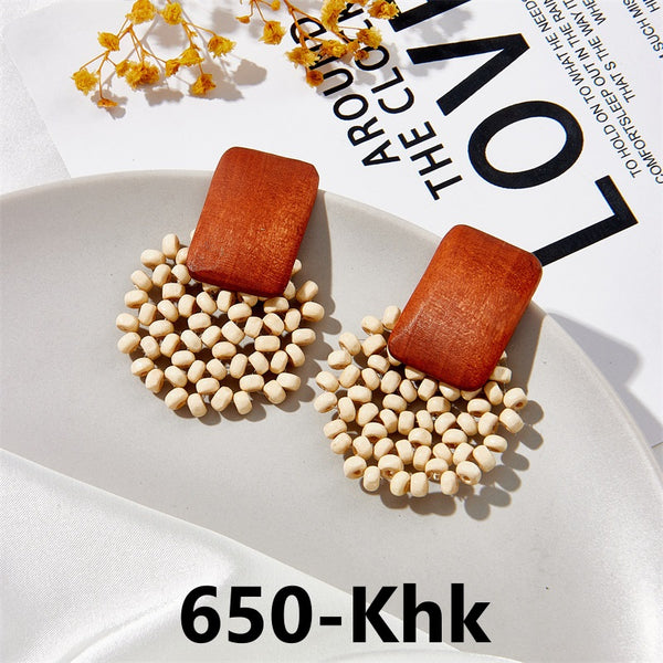 Wooden Geometric Earrings