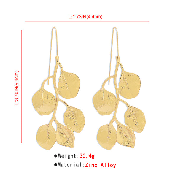 Metal Leaves Necklace & Earrings